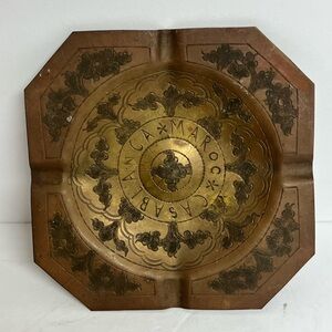 Antique Vintage Moroccan Brass Ashtray Casablanca